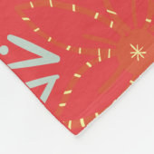 手カスタマイズオーナメント付き赤いクリスマスの木 フリースブランケット (角)