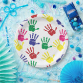 手カスタマイズカラフル跡 ペーパープレート (パーティー)