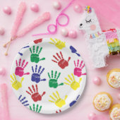 手カスタマイズカラフル跡 ペーパープレート (パーティー)