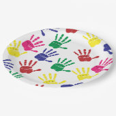 手カスタマイズカラフル跡 ペーパープレート (アングル)