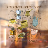 手カスタマイズ素朴引きコーヒーショップアート ウィンドウサイン (シート2)