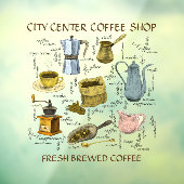 手カスタマイズ素朴引きコーヒーショップアート ウィンドウサイン (シート3)