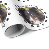 手カスタム付き文字ペット写真テンプレート ラッピングペーパー (ロールコーナー)