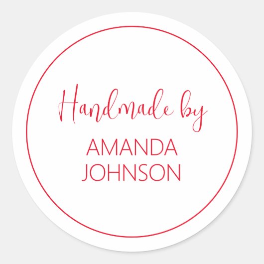 手カスタム作り赤 ラウンドシール (正面)