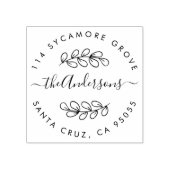 手カスタム描きリースファミリ名差出人住所 ラバースタンプ (インプリント)