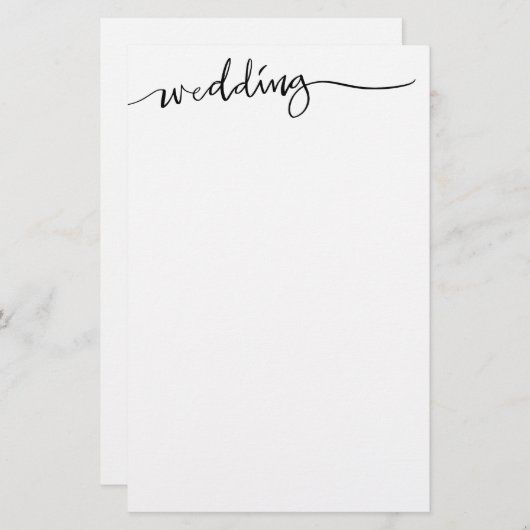 手カスタム文字の結婚文房具紙 便箋 (正面/裏面)