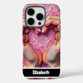 手カラフルの絵を描ハートデザインのカスタマイズ Case-Mate iPhoneケース (裏面)
