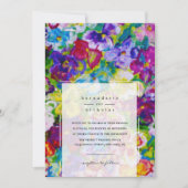 手カラフルの色彩の鮮やかフローラ結婚式招待状 招待状 (正面)