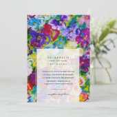 手カラフルの色彩の鮮やかフローラ結婚式招待状 招待状 (スタンド正面)