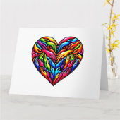 手カラフルのUnityハートの包含性と統合 カード (黄色い花)