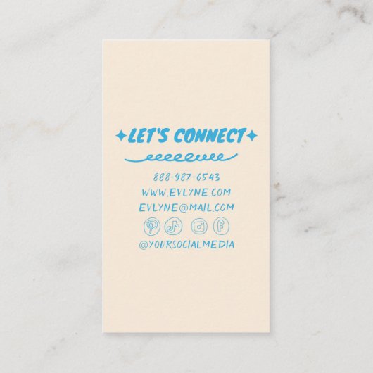 手カラフルファンキー引き書レトロフローラ 名刺 (裏面)