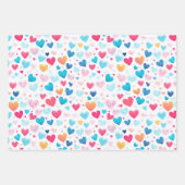 手カラフルプリントアップルハートスクールをテーマ ラッピングペーパーシート (正面3)