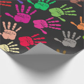 手カラフルプリントパターン ラッピングペーパー (角)