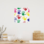 手カラフルプリント事務所の学校ポスター ポスター (キッチン)