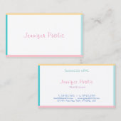 手カラフルモダン跡の文字 名刺 (正面/裏面)