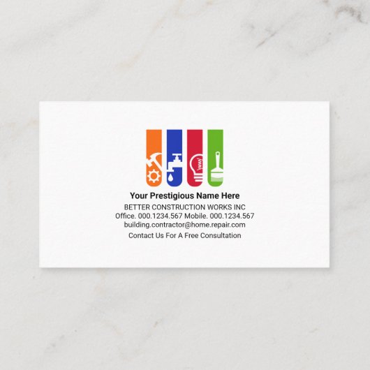 手カラフル利ツール枠 名刺 (裏面)