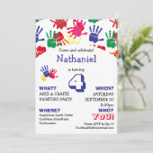 手カラフル刷子供の誕生日パーティー 招待状 (スタンド正面)