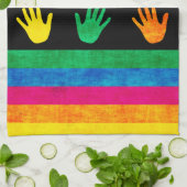 手カラフル印刷抽象芸術パターン キッチンタオル (折り畳み)