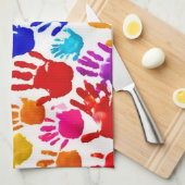 手カラフル印刷 キッチンタオル (四つ折り)