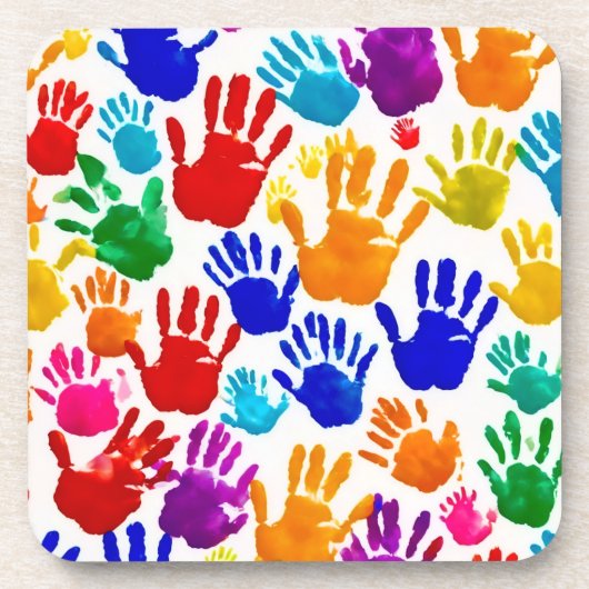 手カラフル印刷 コースター (正面)