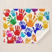 手カラフル印刷 シェルパブランケット (正面(横))