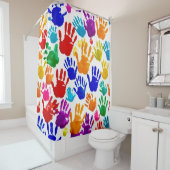手カラフル印刷 シャワーカーテン (インサイチュ)