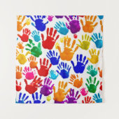 手カラフル印刷 タペストリー (正面)