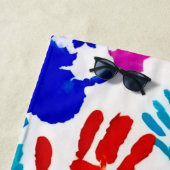 手カラフル印刷 ビーチタオル (インサイチュ)