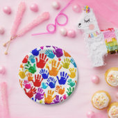 手カラフル印刷 ペーパープレート (パーティー)