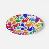 手カラフル印刷 ペーパープレート (アングル)