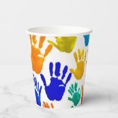 手カラフル印刷 紙コップ (裏面)