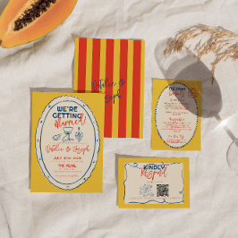 手カラフル図解入りの、写真付きの引き落書き結婚の 招待状