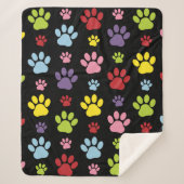 手カラフル型、前柄、前版画、犬の前足 シェルパブランケット (正面)