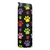 手カラフル型、前柄、前版画、犬の前足 タンブラー (回転右)