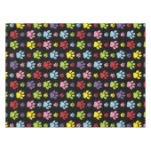 手カラフル型、前柄、前版画、犬の前足 テーブルクロス (正面(横))