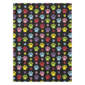 手カラフル型、前柄、前版画、犬の前足 テーブルクロス (正面)