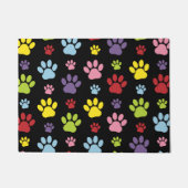 手カラフル型、前柄、前版画、犬の前足 ドアマット (正面)
