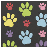 手カラフル型、前柄、前版画、犬の前足 ファブリック (クローズアップ)