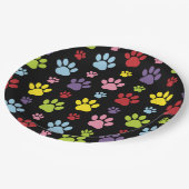 手カラフル型、前柄、前版画、犬の前足 ペーパープレート (アングル)