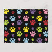 手カラフル型、前柄、前版画、犬の前足 ポストカード (正面)