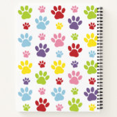 手カラフル型，前柄，犬の手，モノグラム ノートブック (裏面)