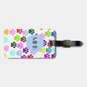 手カラフル型，前柄，犬の手，モノグラム ラゲッジタグ (裏面横)