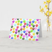 手カラフル型、前柄、犬の手、前跡 カード (黄色い花)