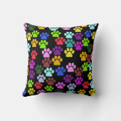 手カラフル型、前柄、犬の手、前跡 クッション (裏面)