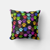 手カラフル型、前柄、犬の手、前跡 クッション (正面)