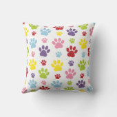 手カラフル型、前柄、犬の手、前跡 クッション (裏面)