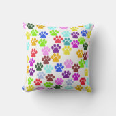 手カラフル型、前柄、犬の手、前跡 クッション (正面)