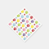 手カラフル型、前柄、犬の手、前跡 スタンダードカクテルナプキン (角)
