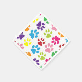 手カラフル型、前柄、犬の手、前跡 スタンダードカクテルナプキン (角)