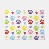 手カラフル型、前柄、犬の手、前跡 ドアマット (正面)